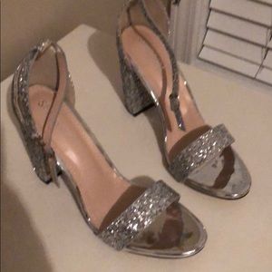 Silver glitter shoes